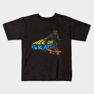 Skateboard Art Design quotes skate board time Kids T-Shirt